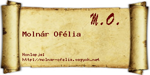 Molnár Ofélia névjegykártya